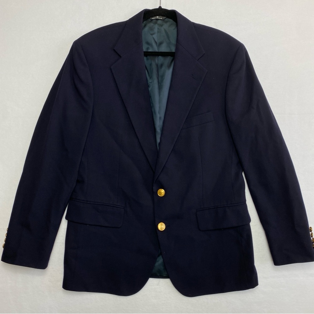 Vintage Polo University Club Blazer Men's 41 Navy Blue Crest Gold Buttons